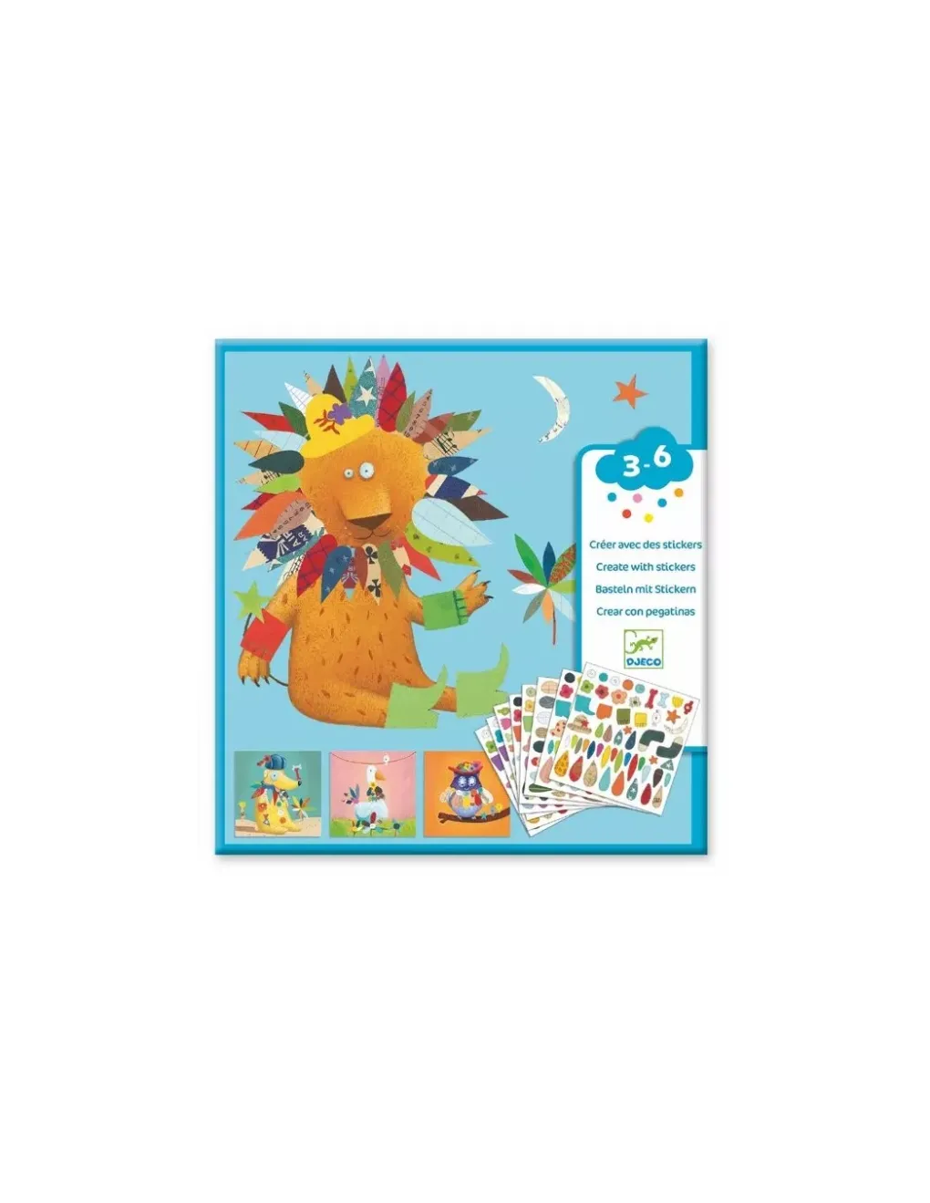 Djeco Créer des animaux avec des stickers - Clearance