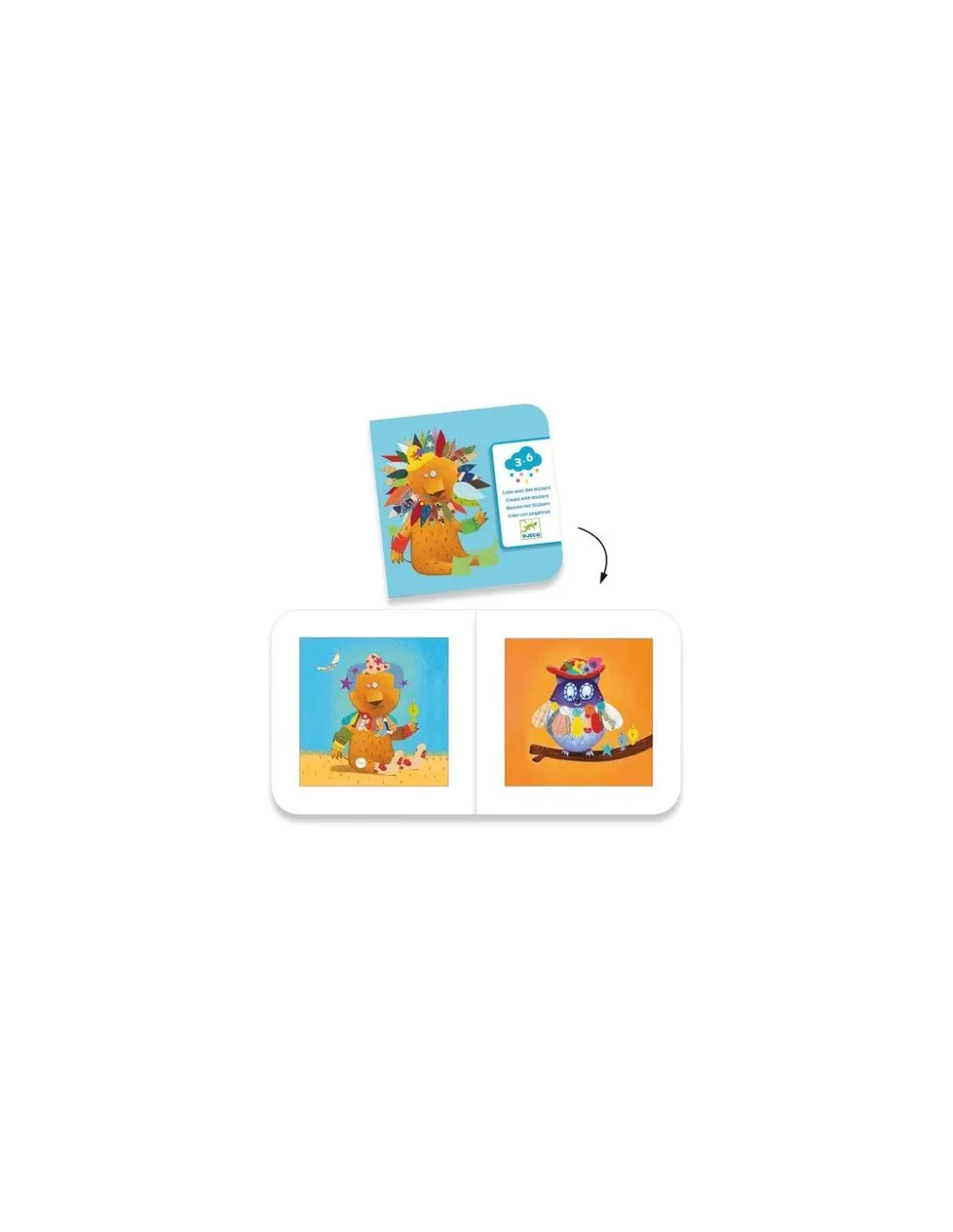 Djeco Créer des animaux avec des stickers - Clearance
