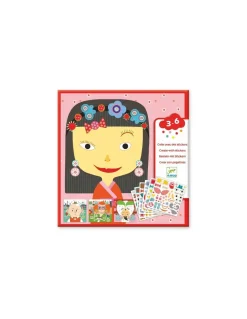 Djeco Créer des visages avec des stickers - Hot