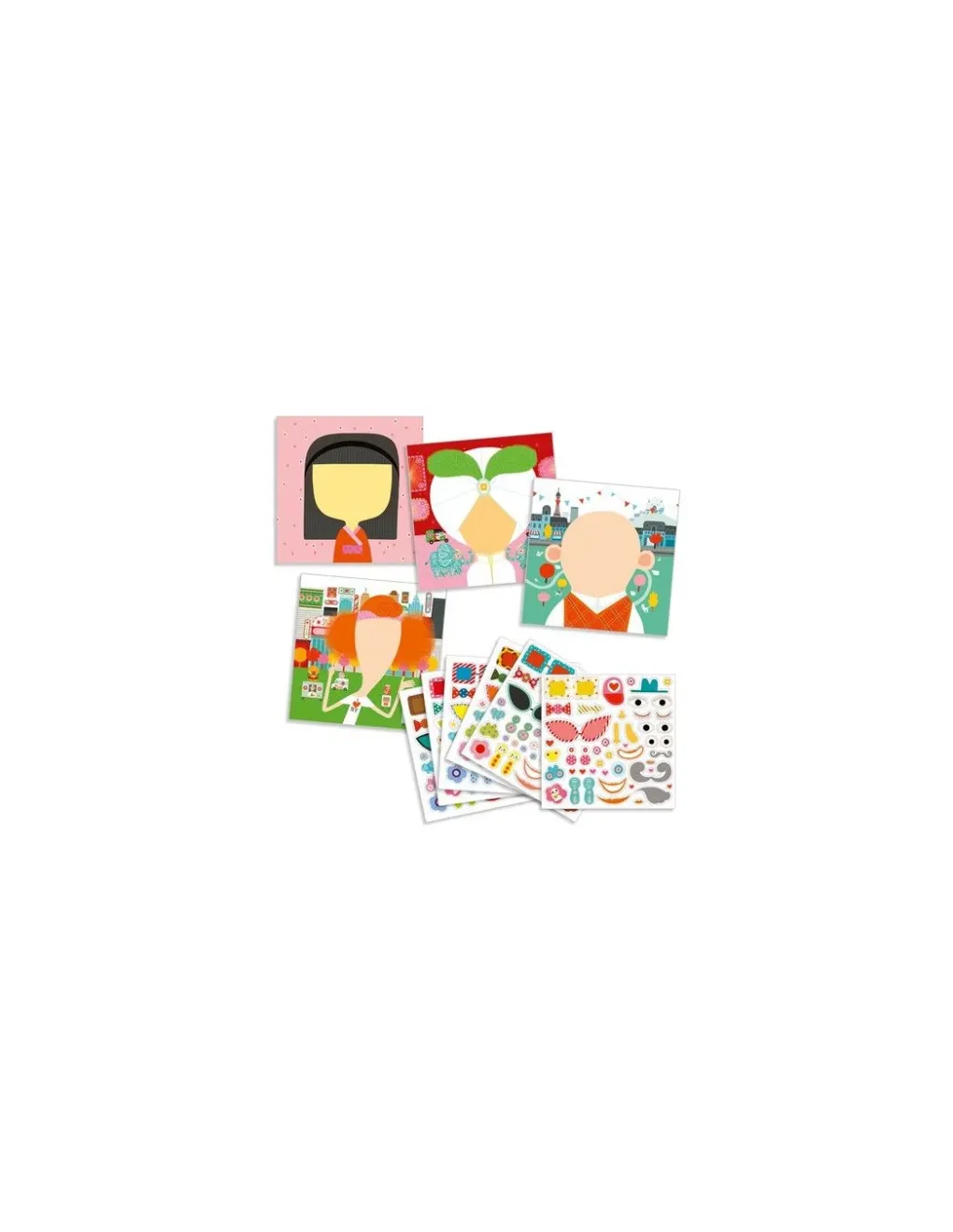 Djeco Créer des visages avec des stickers - Hot