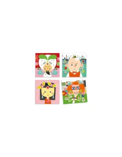 Djeco Créer des visages avec des stickers - Hot
