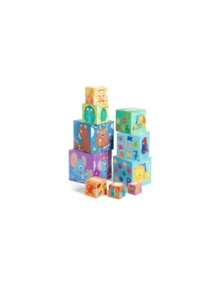 Djeco Cubes à empiler arc en ciel - Clearance
