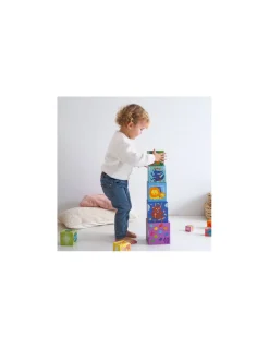 Djeco Cubes à empiler arc en ciel - Clearance