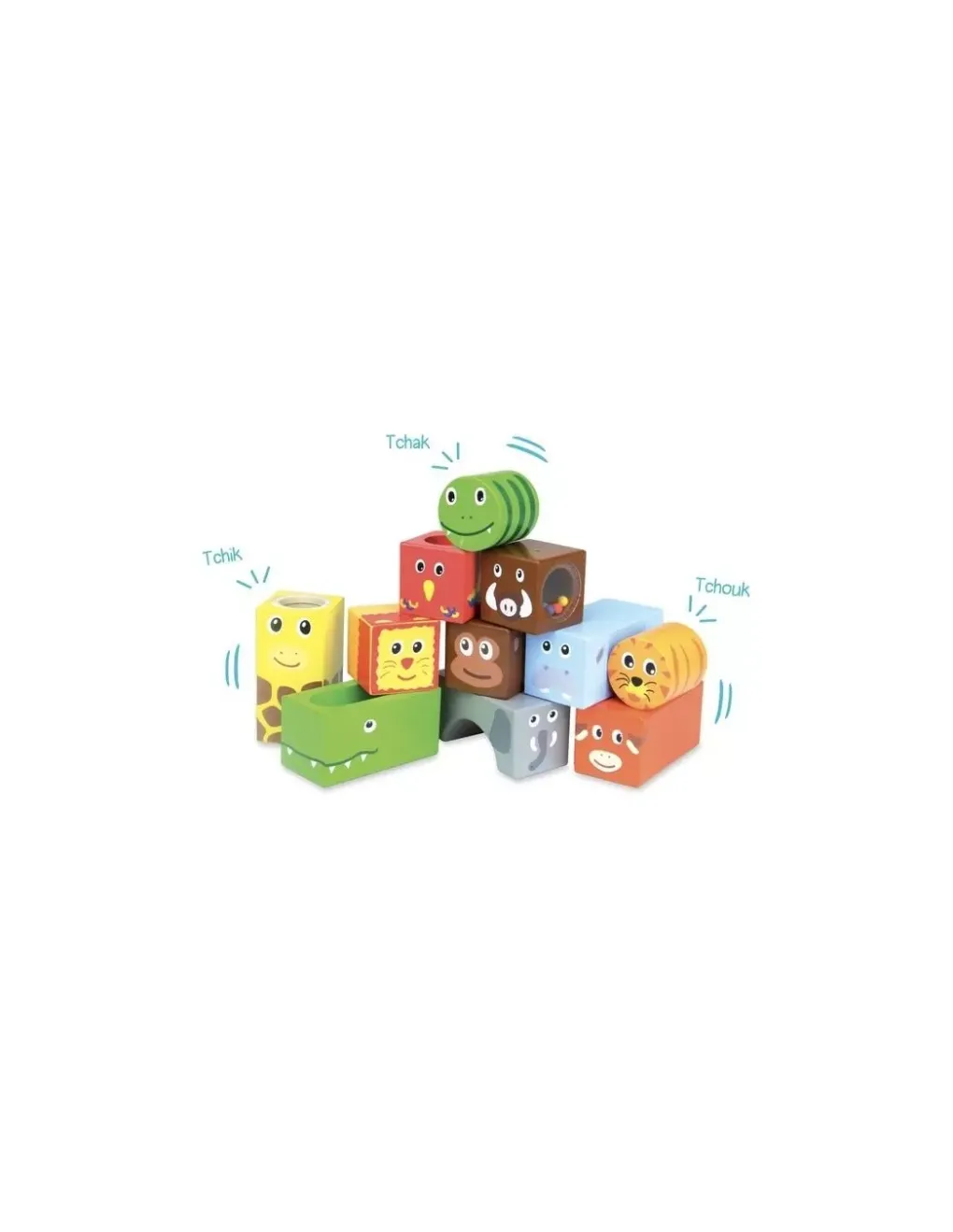 Vilac Cubes sonores animaux de la savane -