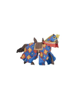 Papo Figurine cheval bleu fleur de lys -