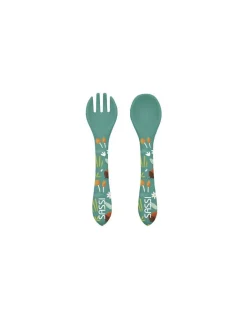 Sassi junior Fourchette et cuillère en silicone Crunchy le renard - Sassi