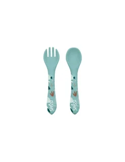 Sassi junior Fourchette et cuillère en silicone Munchy l'ours - Sassi Sale