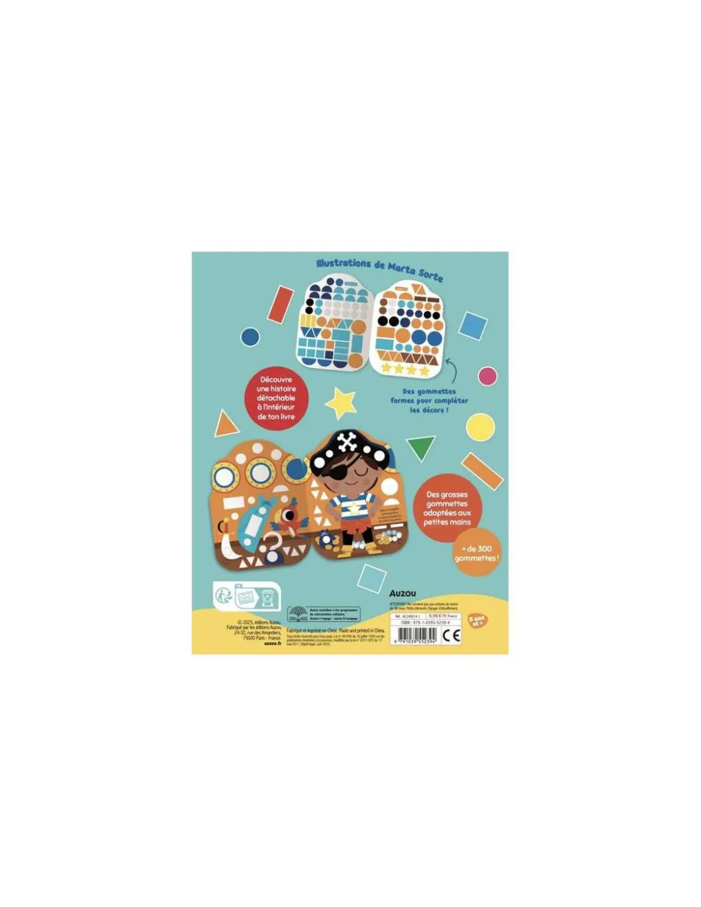 Auzou Gommettes formes L'aventure de petit pirate - Outlet