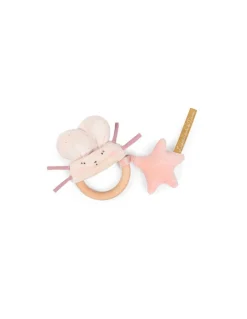 Moulin Roty Hochet anneau bois souris rose La petite école de danse - Discount