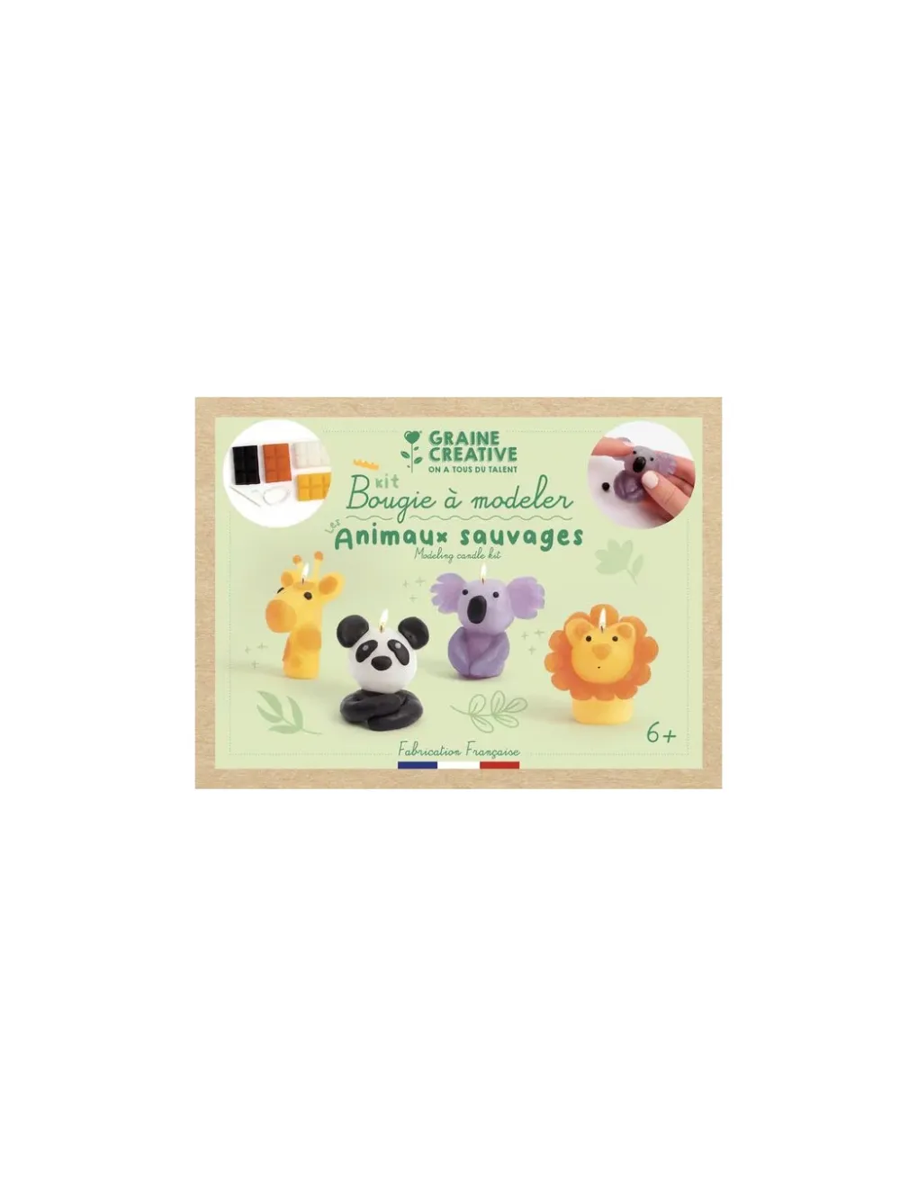 Graine Creative Kit bougies à modeler animaux sauvages - Graine créative Outlet