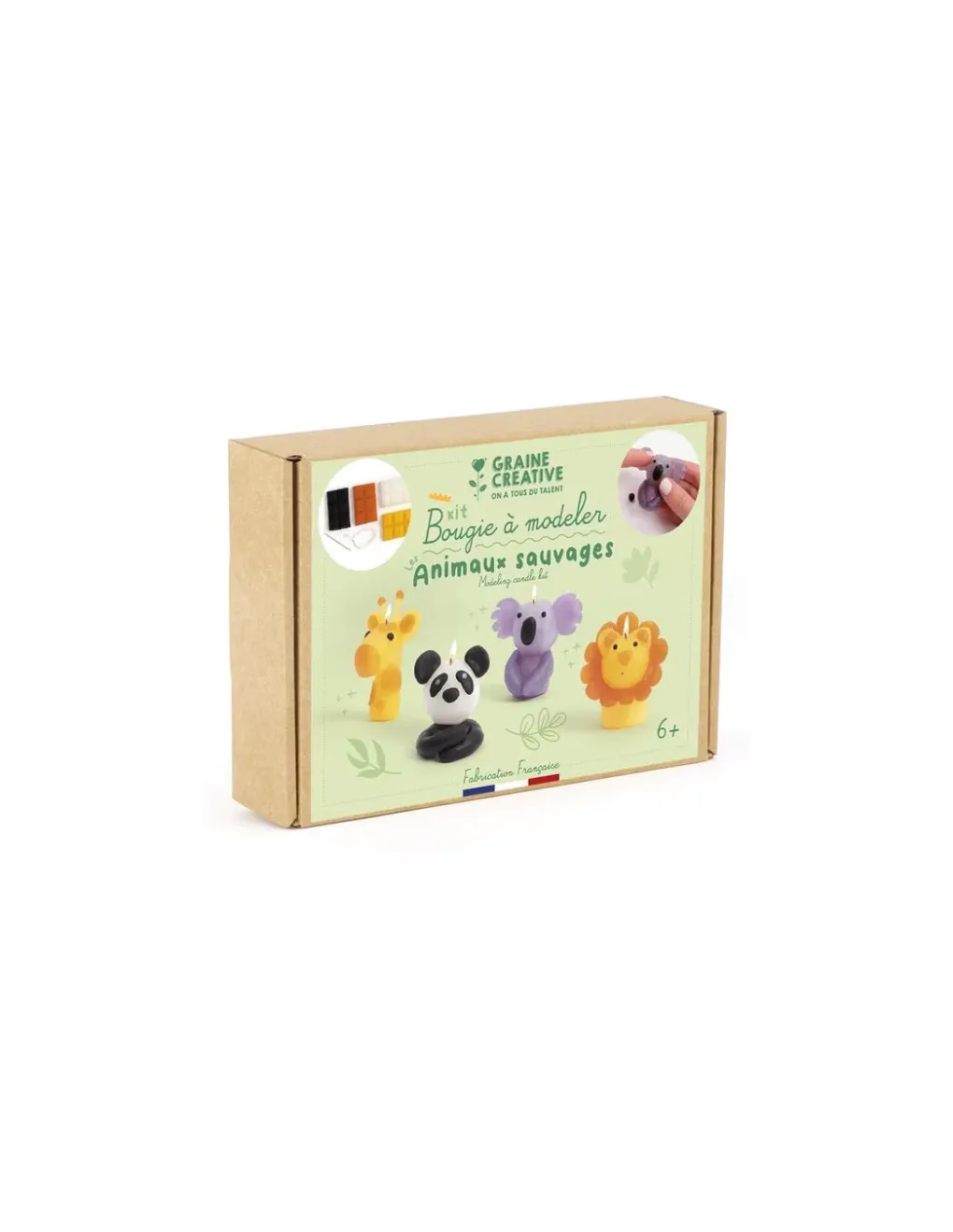 Graine Creative Kit bougies à modeler animaux sauvages - Graine créative Outlet