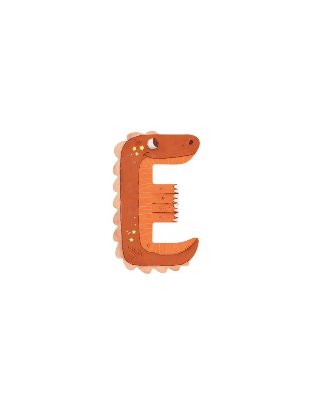 Moulin Roty Lettre E orange en bois - Sale