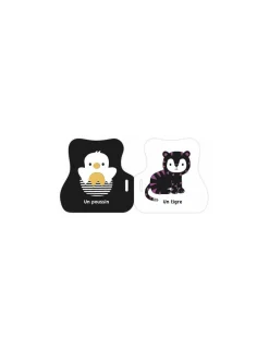 Auzou Livre poussette noir et blanc animaux mignons - Sale