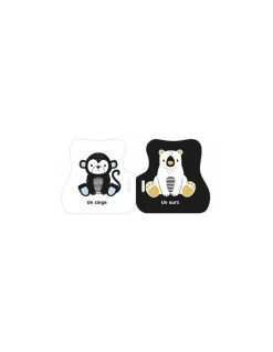 Auzou Livre poussette noir et blanc animaux mignons - Sale