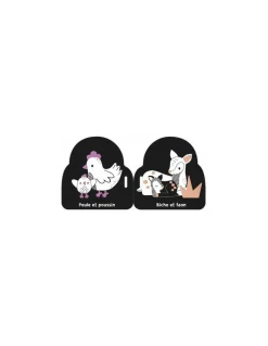Auzou Livre poussette noir et blanc bébés animaux - New