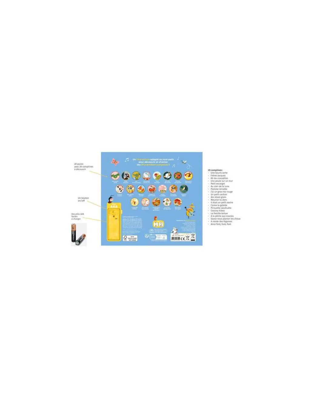 Auzou Livre sonore Mes toutes premières comptines - Clearance