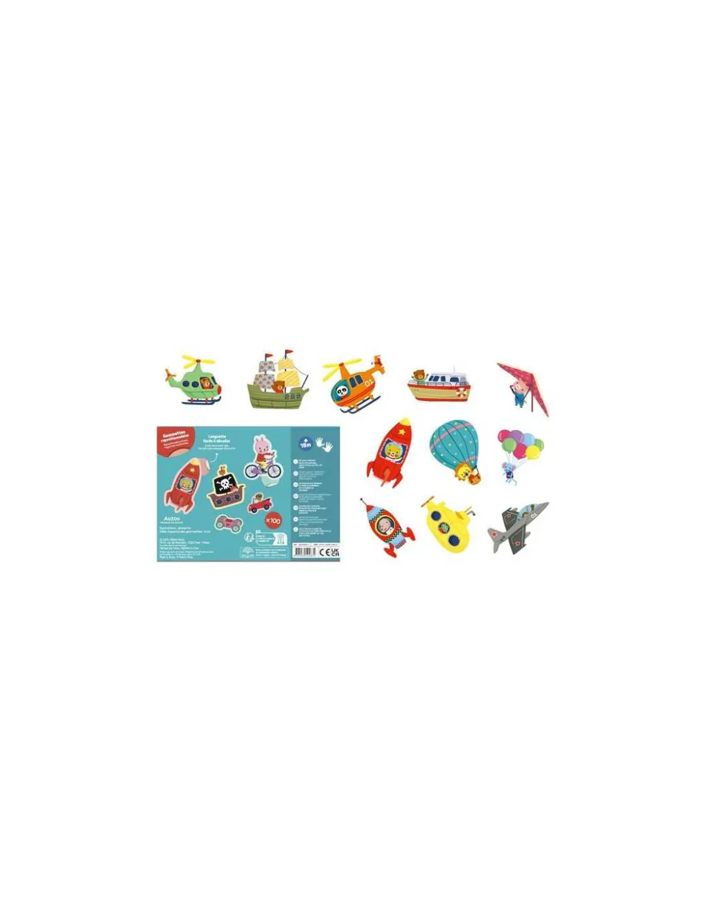 Auzou Ma pochette de 100 gommettes Les transports - Discount