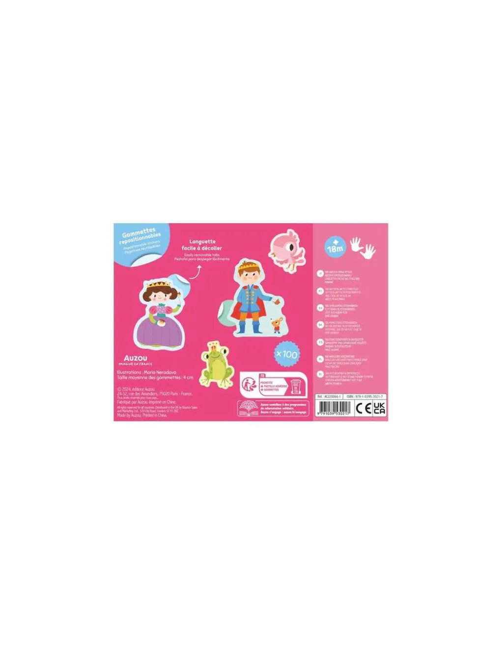 Auzou Ma pochette de gommettes 100 princes et princesses - New