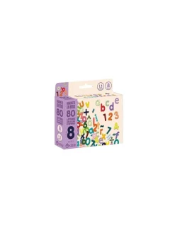 Jeujura Magnets bois 80 lettres minuscules et chiffres - New