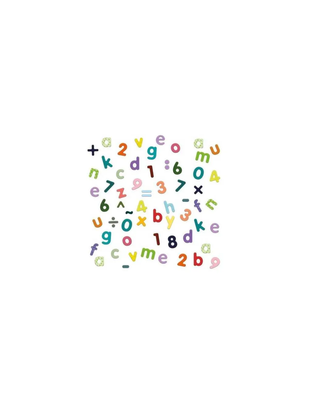Jeujura Magnets bois 80 lettres minuscules et chiffres - New
