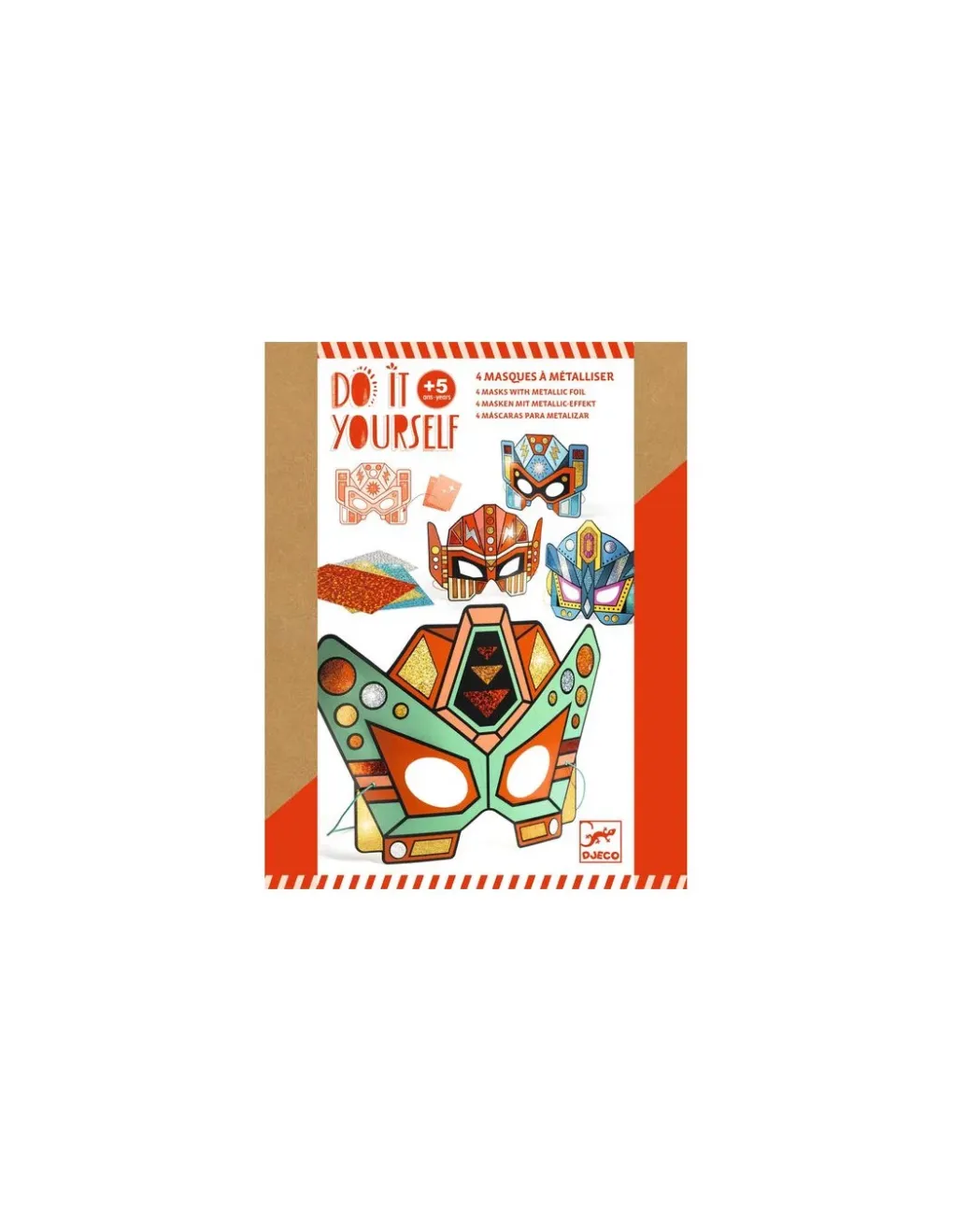 Djeco Masques à métalliser Super Robots - Do it Yourself -