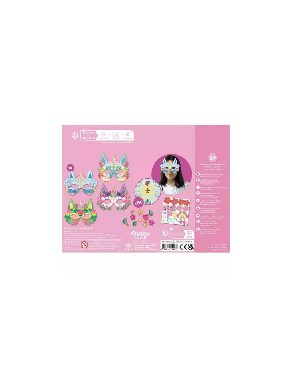 Auzou Masques de licornes à décorer - Discount