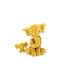Les Deglingos Peluche Dimoitou l'éléphant jaune moutarde - Les Ptipotos by Déglingos Clearance