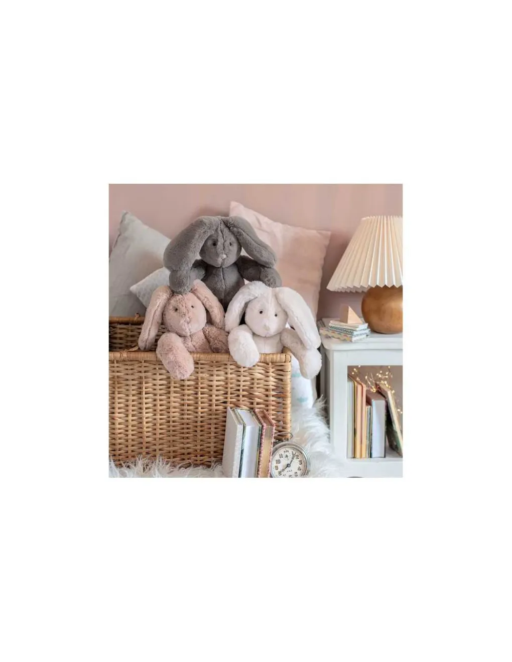 Moulin Roty Peluche Lapin rose Arthur et Louison - Sale