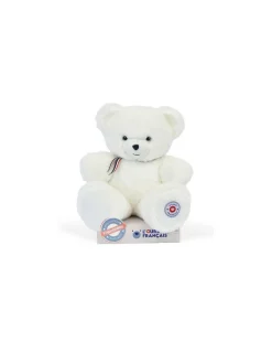 L'Ours Francais Peluche L'ours français 35 cm blanc flocon Discount