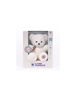 L'Ours Francais Peluche petit ours blanc L'ours français 25 cm Discount
