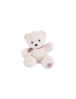 L'Ours Francais Peluche petit ours blanc L'ours français 25 cm Discount