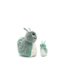 Les Deglingos Peluche Speedou l'escargot maman et bébé vert menthe - Les Ptipotos by Déglingos Outlet