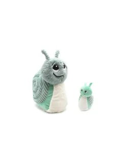 Les Deglingos Peluche Speedou l'escargot maman et bébé vert menthe - Les Ptipotos by Déglingos Outlet