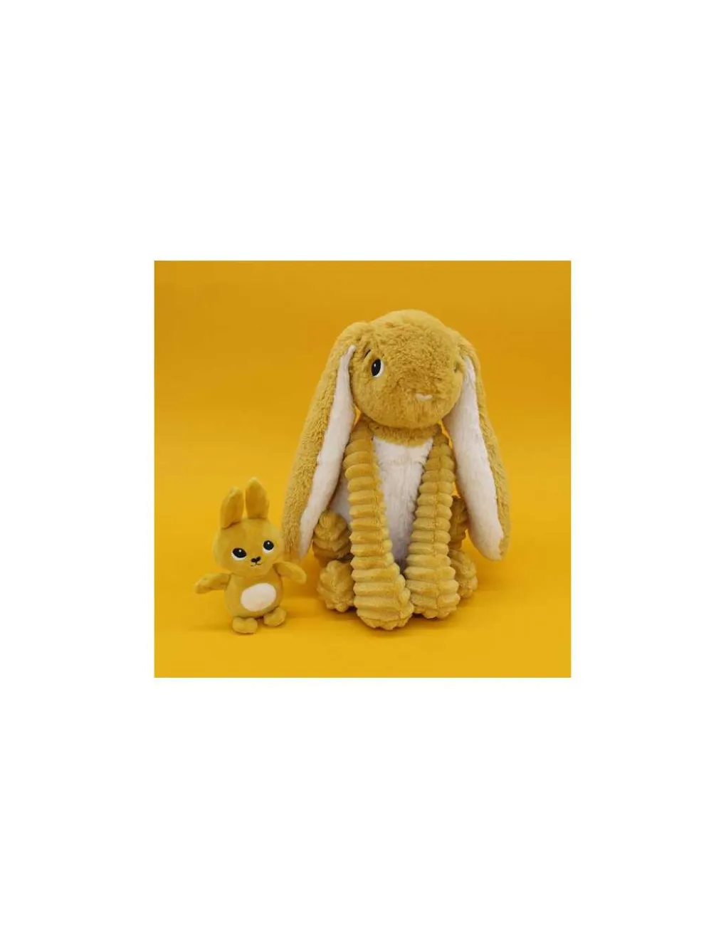 Les Deglingos Peluche Toudou le lapin jaune moutarde - Les Ptipotos by Déglingos Clearance