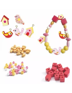 Djeco Perles en bois oiseaux - Discount