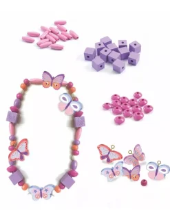 Djeco Perles en bois papillons - New