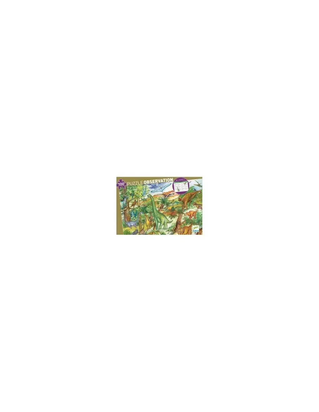 Djeco Puzzle d'observation Dinosaures et livret -