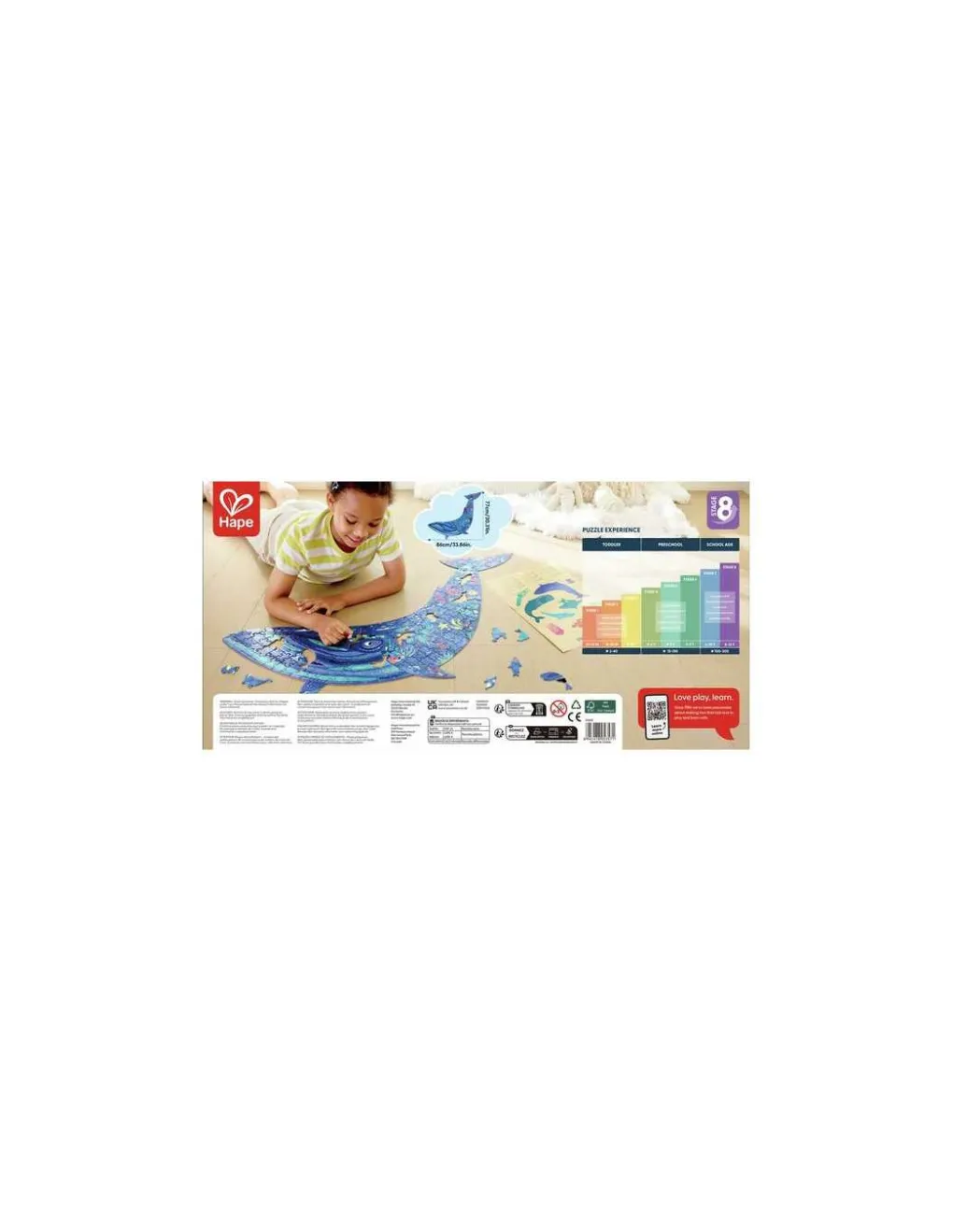 Hape Toys Puzzle géant Baleine 200 pièces - Hape Online