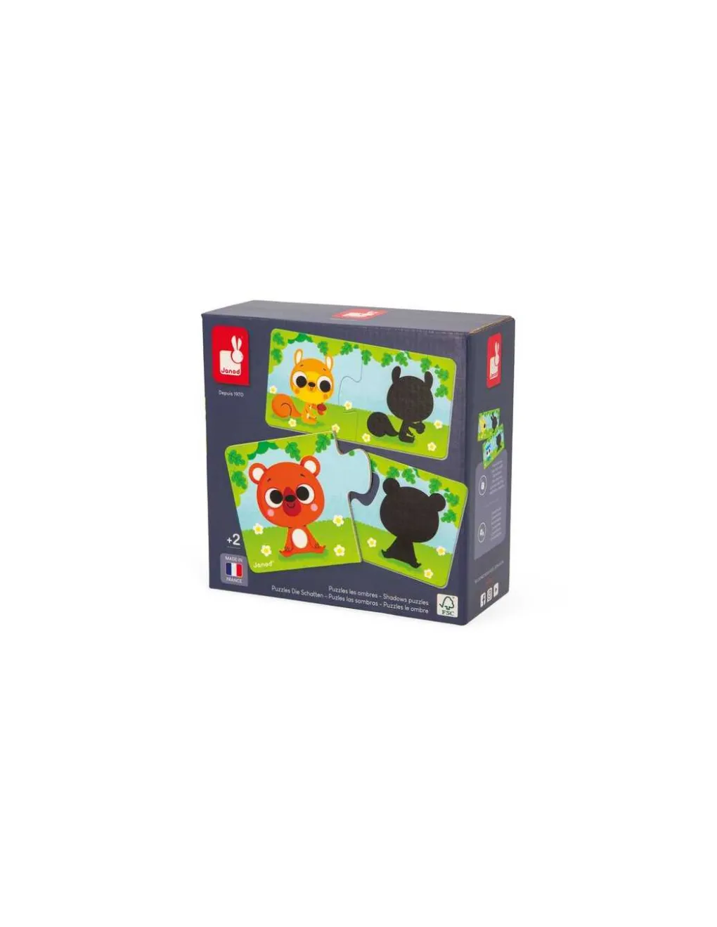 Janod Puzzle Les animaux et leur ombre - Discount