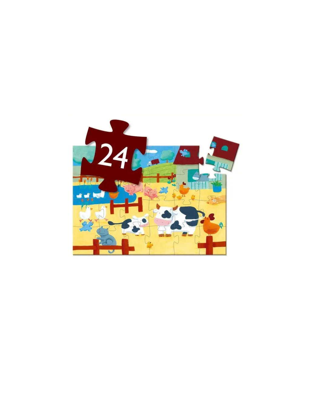 Djeco Puzzle les vaches à la ferme - Discount