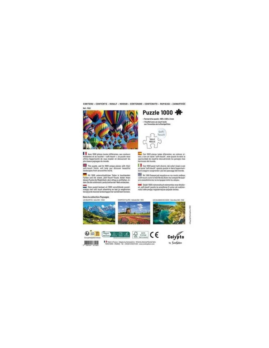 Sentosphere Puzzle Montgolfières 1000 pièces - Sentosphère Hot