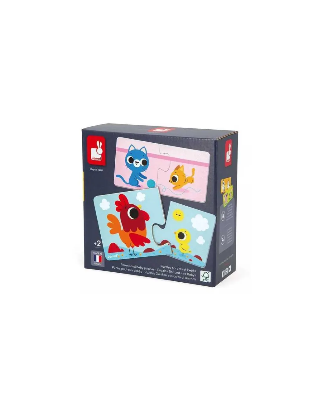 Janod Puzzle Parents et bébé animaux - Best