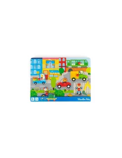 Moulin Roty Puzzle sonore en bois la ville Les Popipop - Online