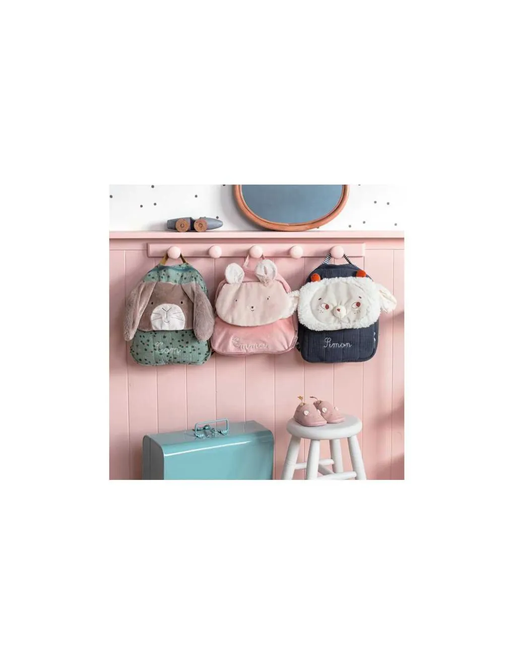 Moulin Roty Sac à dos lapin sauge Trois Petits Lapins - Sale