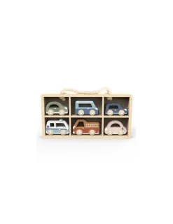 Speedy Monkey Set de 6 voitures en bois - Hot