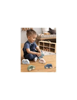 Speedy Monkey Set de 6 voitures en bois - Hot