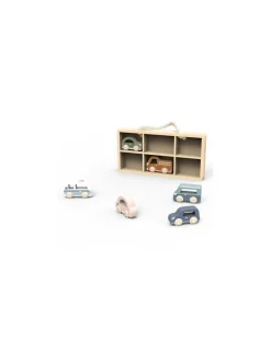 Speedy Monkey Set de 6 voitures en bois - Hot