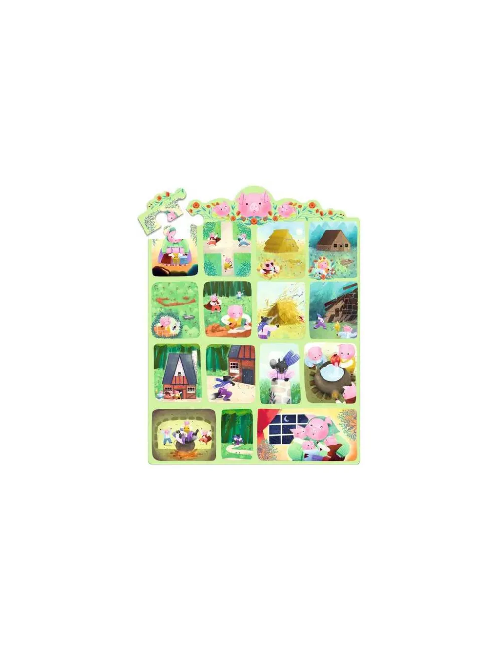 Djeco Story puzzle Les Trois Petits Cochons 35 pièces - Clearance