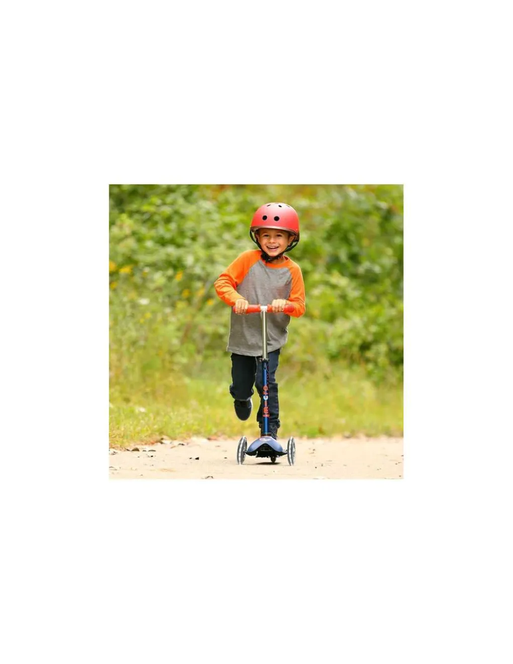 Micro Mobility Trottinette Mini Micro Deluxe LED Bleu marine et rouge - Sale