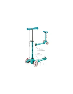 Micro Mobility Trottinette Mini Micro Deluxe LED Bleu marine et rouge - Sale